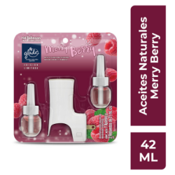 GLADE ACEITE APARATO+2 REPUESTOS MERRY 42ML 12