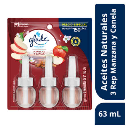 glade ACEITE REP X3 MANZANA CANELA 63ML x12