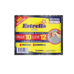 ESTRELLA FUNDA BASURA DOMESTICA 12 X 80