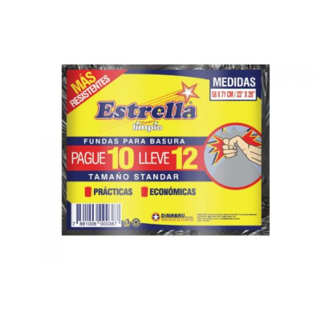 ESTRELLA FUNDA BASURA DOMESTICA 12 X 80