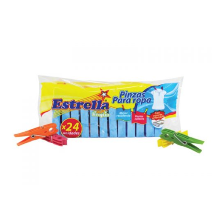 estrella PINZAS PARA ROPA 24 X6x72